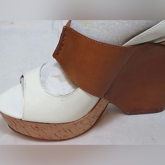 Roma Wedge - White/Natural - Picture 1 of 7